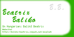 beatrix baliko business card