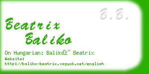 beatrix baliko business card